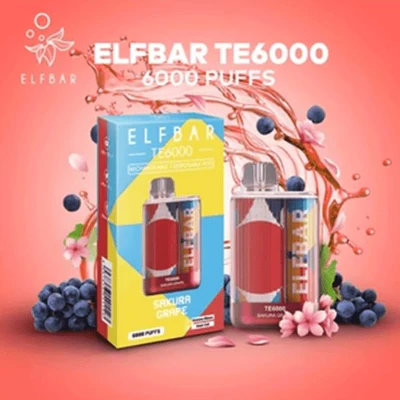Sakura Grape Elf Bar TE6000 Disposable Vape 6000 Puffs
